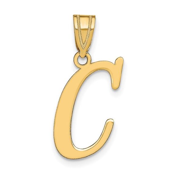 Kazi Luxury 14k Yellow Gold Polished Letter C Initial Pendant